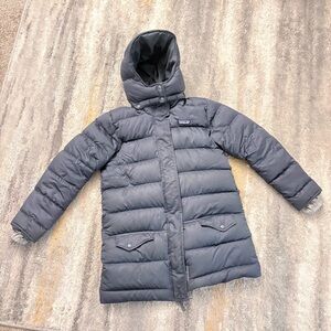 Patagonia Kids' Dark Blue Hooded Puffer Coat
